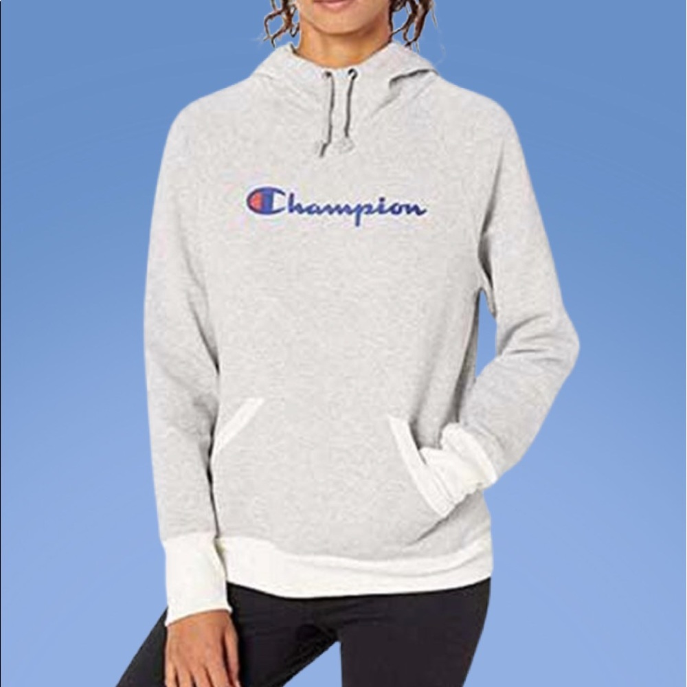 Champion | Logo Grey Pullover Sweatshirt H…